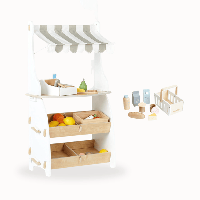 Little Grocer Bundle with Grocer Stand and Grocer Basket