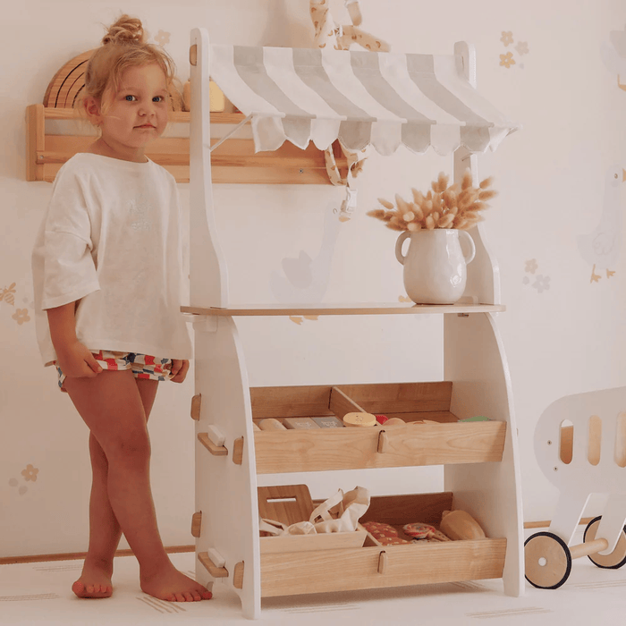 Little Grocer Bundle with Grocer Stand and Grocer Basket