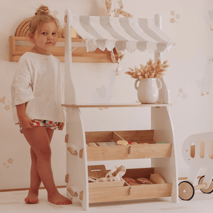 Little Grocer Bundle with Grocer Stand and Grocer Basket