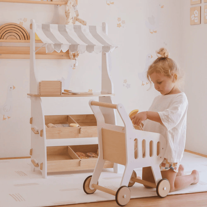 Little Grocer Bundle with Grocer Stand and Grocer Basket