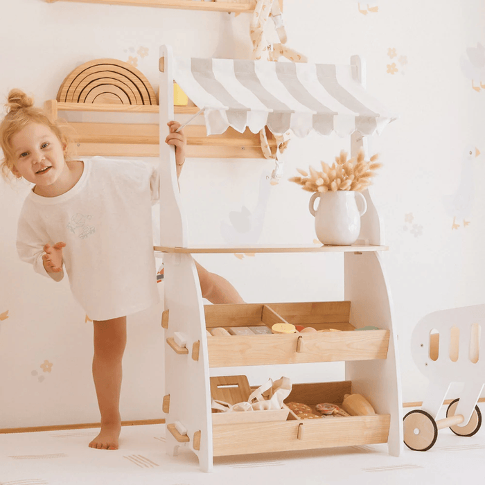 Little Grocer Bundle with Grocer Stand and Grocer Basket