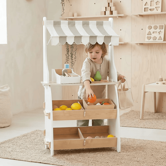 Little Grocer Bundle with Grocer Stand and Grocer Basket