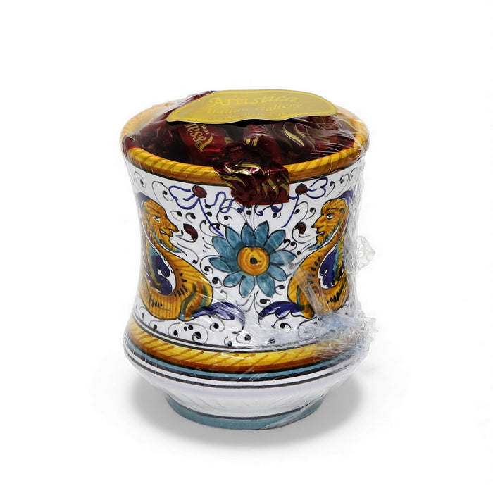 LOVE.ly: Deruta Tumbler Holder with 6 Baci Perugina or 12 Rossana Candies  - RAFFAELLESCO design