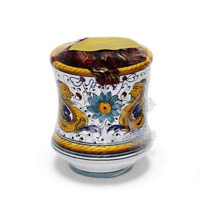 LOVE.ly: Deruta Tumbler Holder with 6 Baci Perugina or 12 Rossana Candies  - RAFFAELLESCO design
