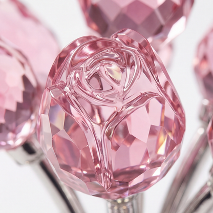 Lumirose – Crystal Rose Bouquet with Vase