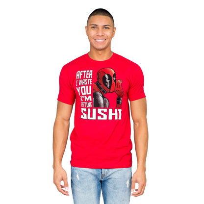 Marvel Comics Deadpool Sushi Red T-shirt - TVStoreOnline