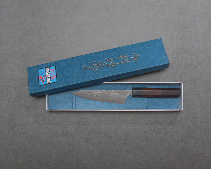 Masakage "Kumo" VG10 Kurosome Damascus 150mm Honesuki