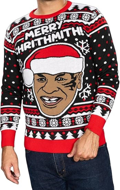 Merry Chrithmith! Iron Mike Santa Adult Unisex Funny Ugly Christmas Sweater - TVStoreOnline