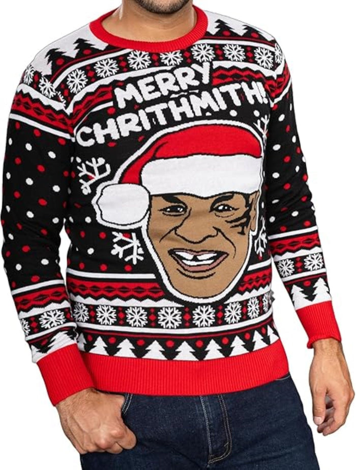 Merry Chrithmith! Iron Mike Santa Adult Unisex Funny Ugly Christmas Sweater - TVStoreOnline