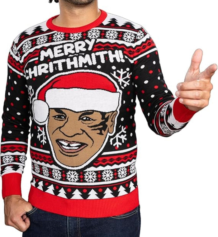 Merry Chrithmith! Iron Mike Santa Adult Unisex Funny Ugly Christmas Sweater - TVStoreOnline