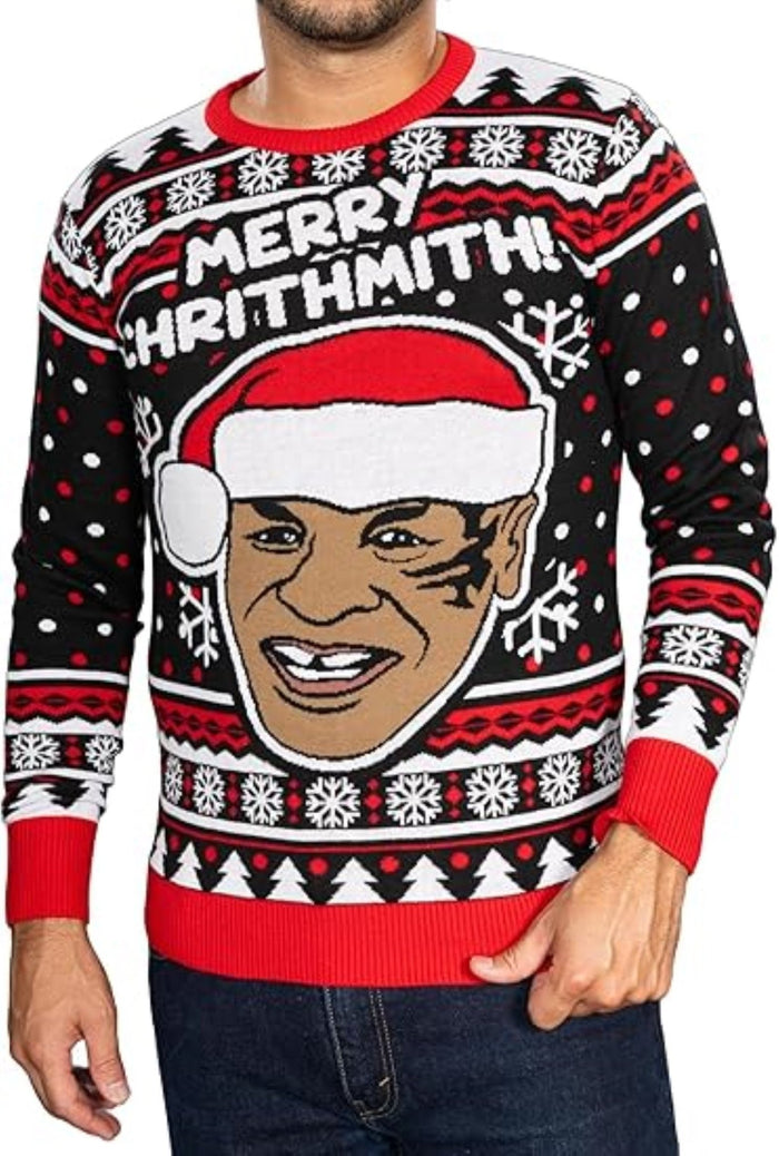 Merry Chrithmith! Iron Mike Santa Adult Unisex Funny Ugly Christmas Sweater - TVStoreOnline