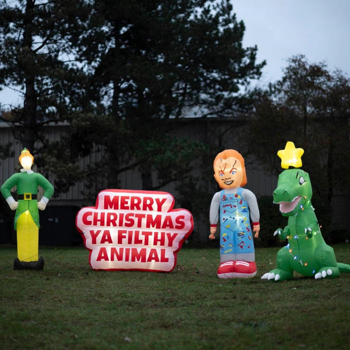Merry Xmas Filthy Animal Indoor/Outdoor Light Up Inflatable Yard Decoration - TVStoreOnline