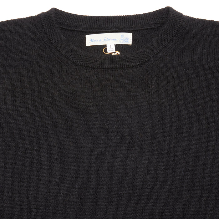 Merz b Schwanen Cashmere/Wool/Silk Pullover in Deep Black