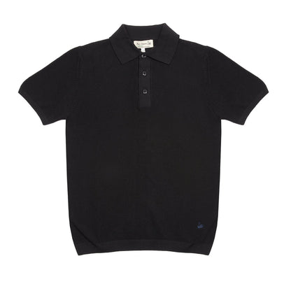 Merz b Schwanen Knitted Polo in Deep Black