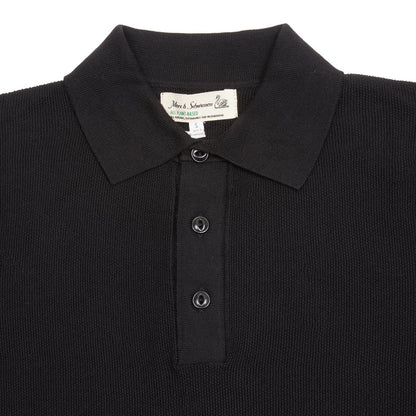 Merz b Schwanen Knitted Polo in Deep Black