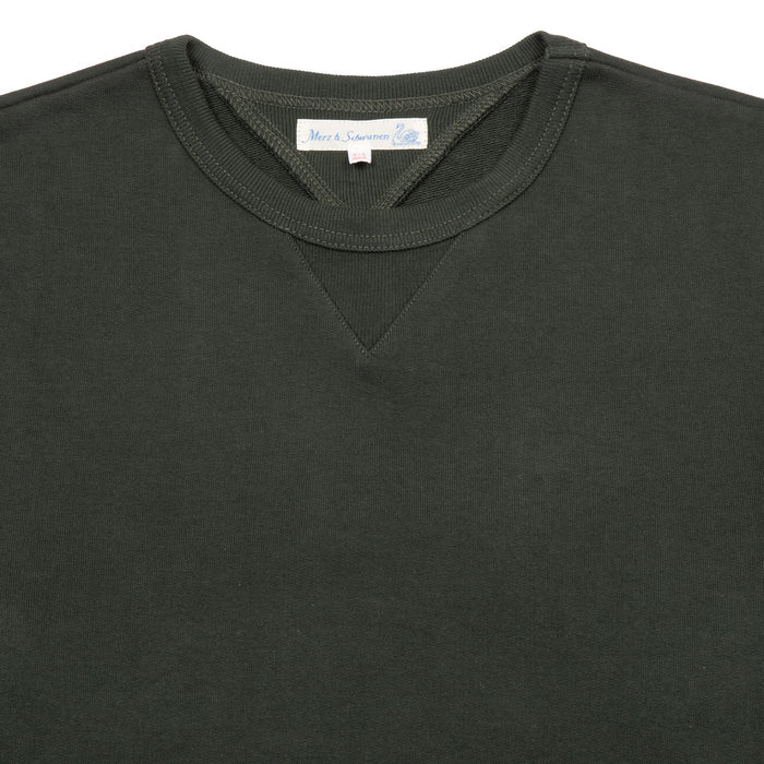 Merz b Schwanen Loopback Fleece Sweatshirt in Forest