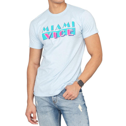 Miami Vice Light Blue Logo T-shirt-tvso