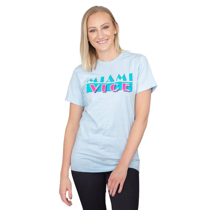 Miami Vice Light Blue Logo T-shirt-tvso