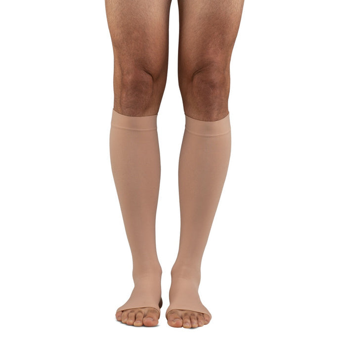 Microfiber Opaque +Plus Below Knee Stockings Open Toe 20-30mmHg