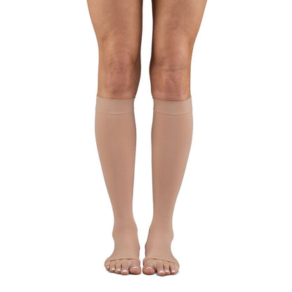 Microfiber Opaque +Plus Below Knee Stockings Open Toe 30-40mmHg