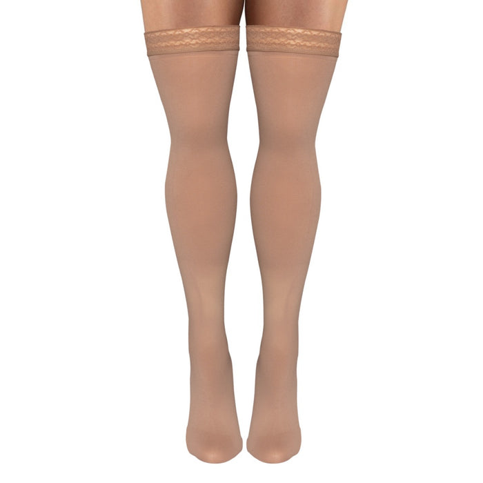 Microfiber Opaque Thigh High Stockings