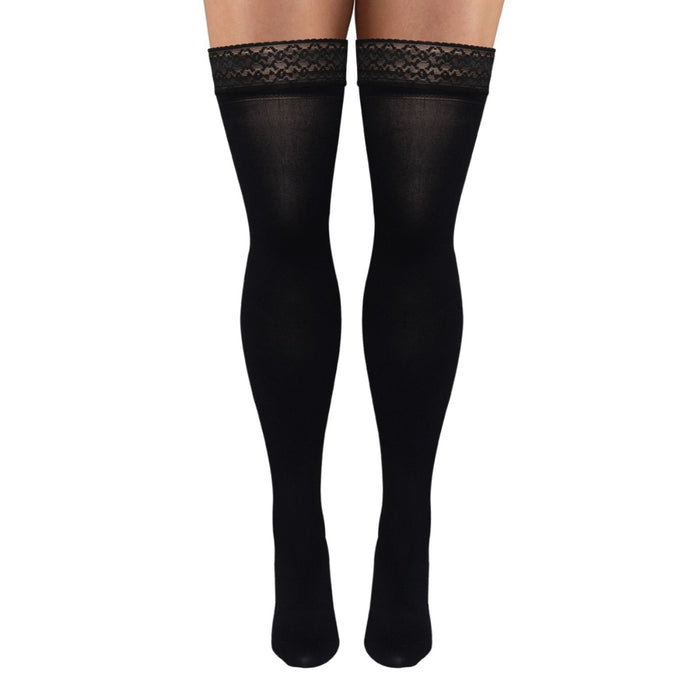 Microfiber Opaque Thigh High Stockings