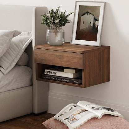 Mid - Century Floating Drawer Nightstand White - Nathan James