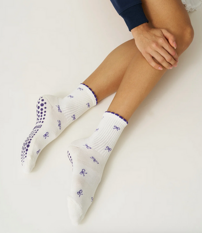 Mini Bow Petal Grip Sock