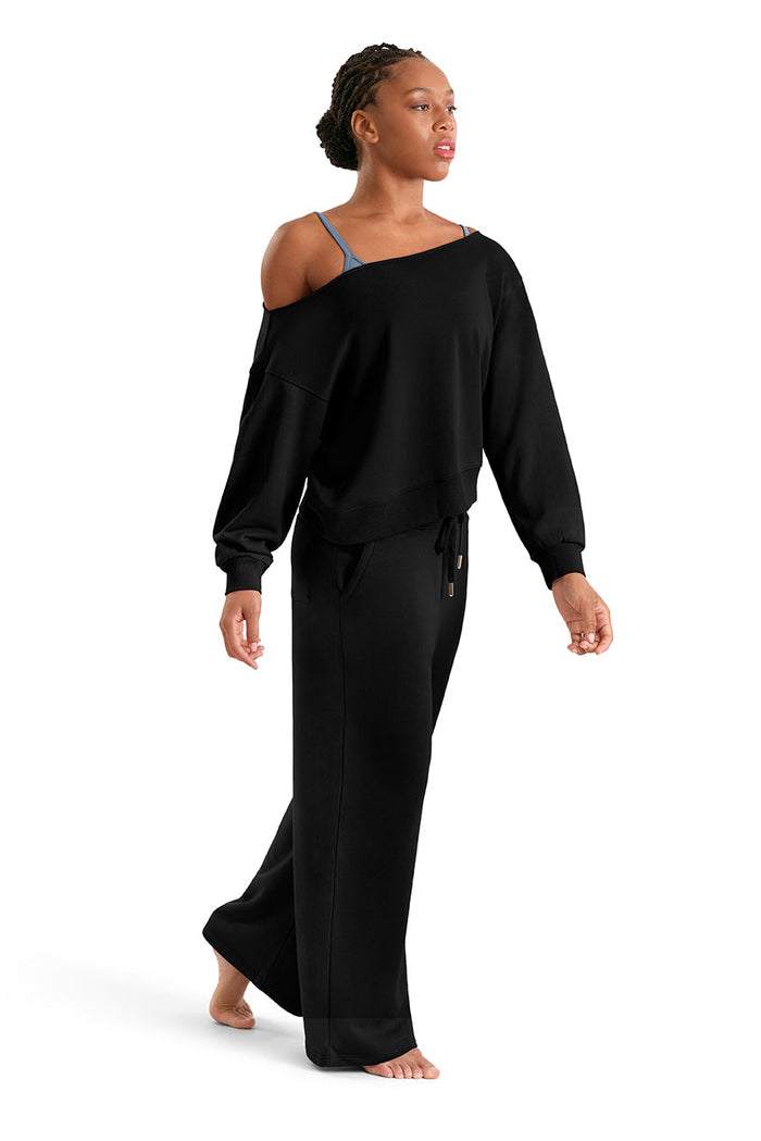 Mirella Wide Leg Sweatpant, Black M80007L