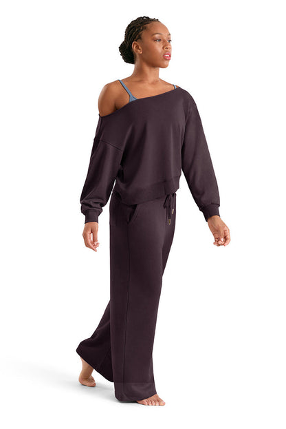 Mirella Wide Leg Sweatpant, Merlot M80007L