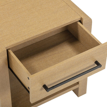 Modern 1-Drawer Nightstand with Metal Handle Light Brown - Nathan James