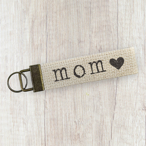 Mom Heart - Mother's Day Canvas Key Fob