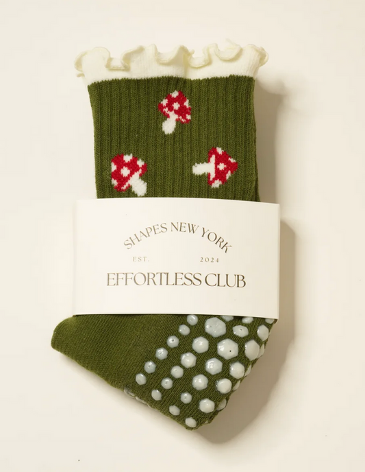 Mushroom Ruffle Grip Sock