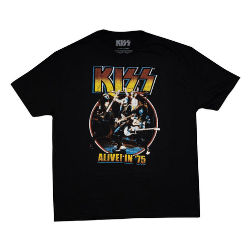 Music Band Kiss Alive in 75 Black T-Shirt - TVStoreOnline