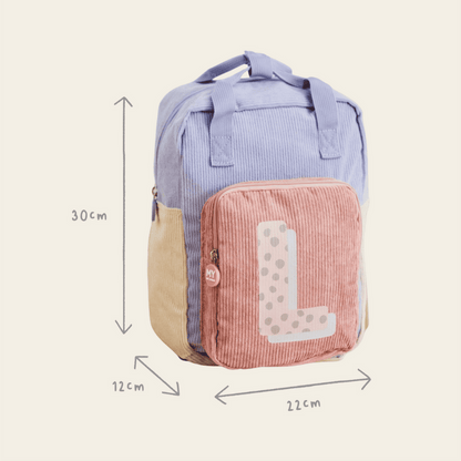 My Kids Personalised Bold Initial Medium Grab Handle Backpack