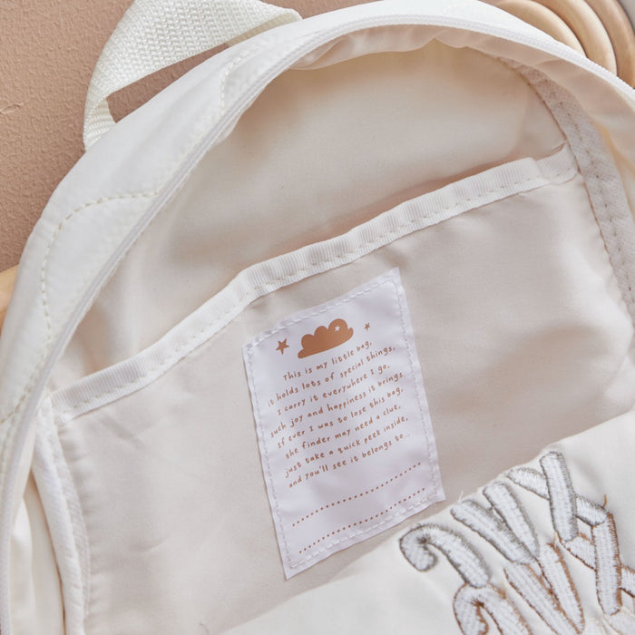 My Kids Personalised Bubble Gradient Name Quilted Medium Backpack in Ecru