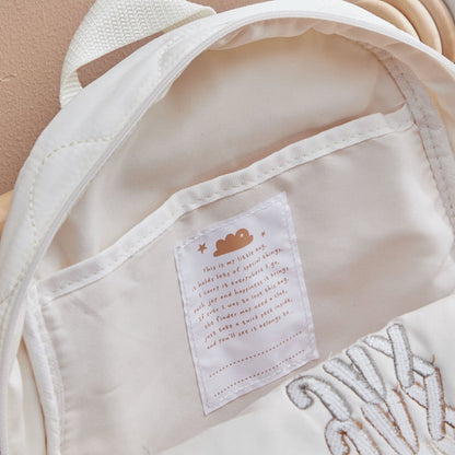 My Kids Personalised Bubble Gradient Name Quilted Medium Backpack in Ecru