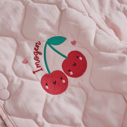 My Kids Personalised Cherry Pink Quilted Jacket