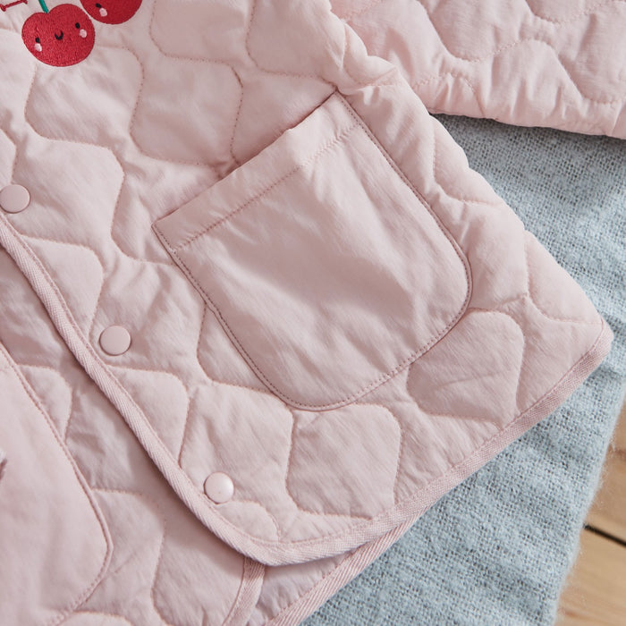 My Kids Personalised Cherry Pink Quilted Jacket