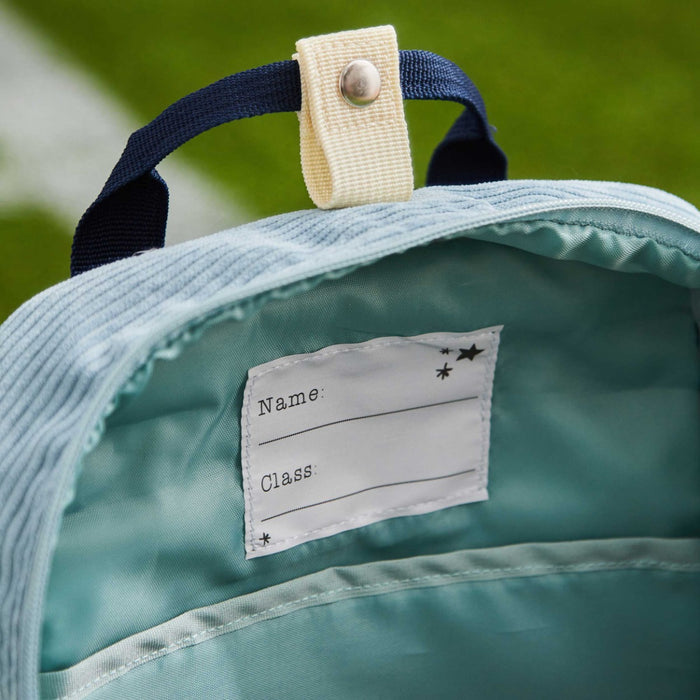My Kids Personalised Sage Initial Cord Backpack with Grab Handle