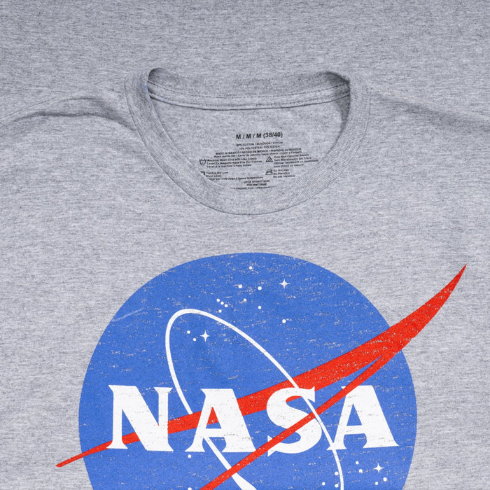 NASA Logo Men's Officially Licensed Short Sleeve Gray T-Shirt - TVStoreOnline