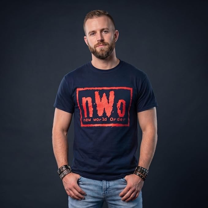 New World Order Replica Red Ink Black Halloween Cosplay Costume T-shirt