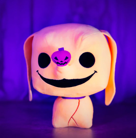 plush on display, glowing in the dark