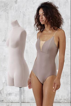 Nikolay Charlotte Camisole Leotard, Medium Taupe DA1930MPN