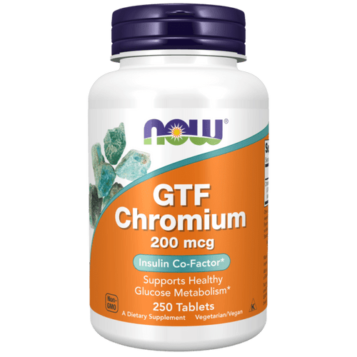 Now Foods GTF Chromium 200 mcg Yeast Free 250 Tablets - 1432