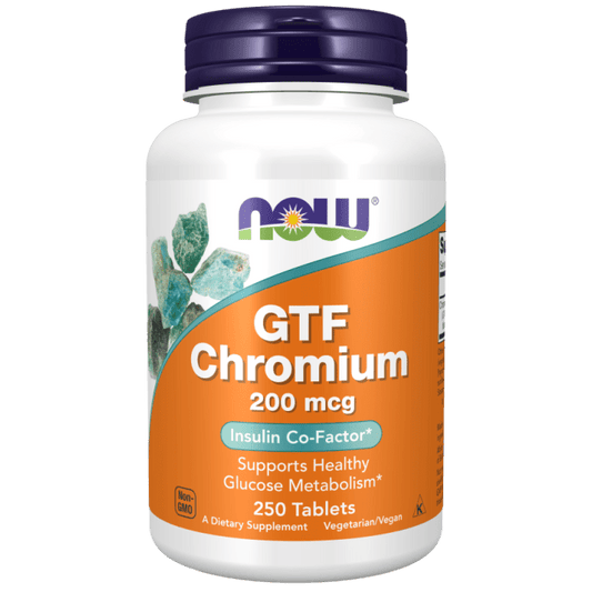 Now Foods GTF Chromium 200 mcg Yeast Free 250 Tablets - 1432