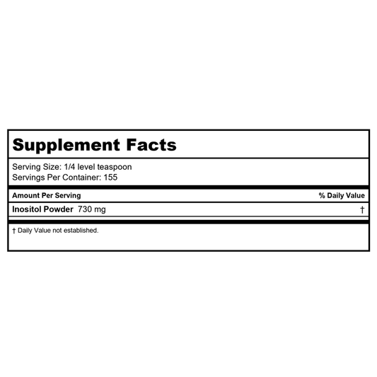 Now Foods Inositol Powder Vegetarian 4oz - 0527 - Supplement Facts panel