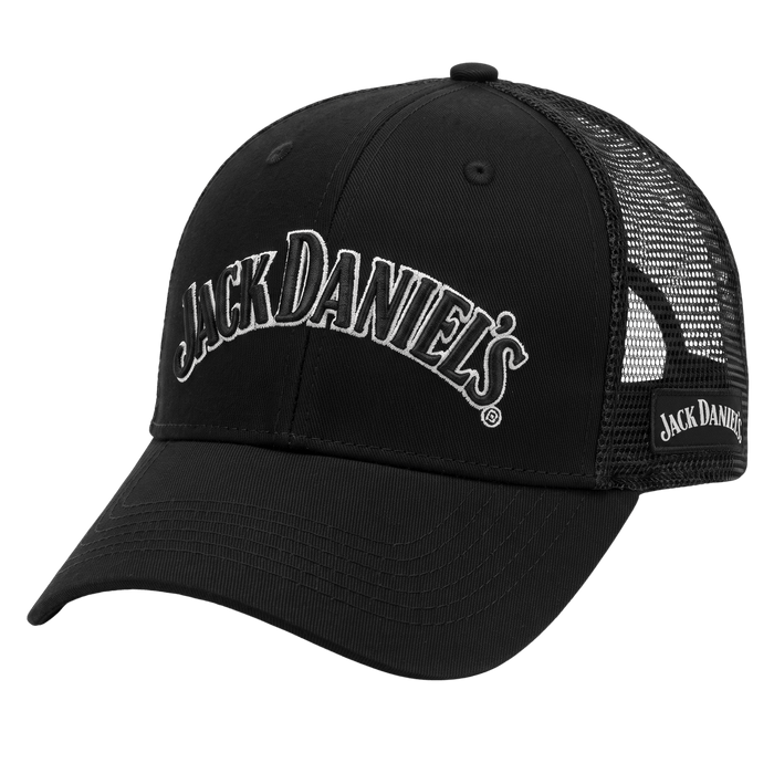 Official Jack Daniel's Black Arch Logo Adult Unisex Trucker Hat - TVStoreOnline