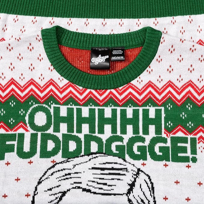 Officially Licensed Christmas Story Ralphie Ohh Fuddggee Adult Knitted Ugly Christmas Sweater - TVStoreOnline