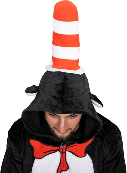 Officially Licensed Dr. Seuss Cat in Hat Adult Unisex Halloween Cosplay Costume Jumpsuit - TVStoreOnline